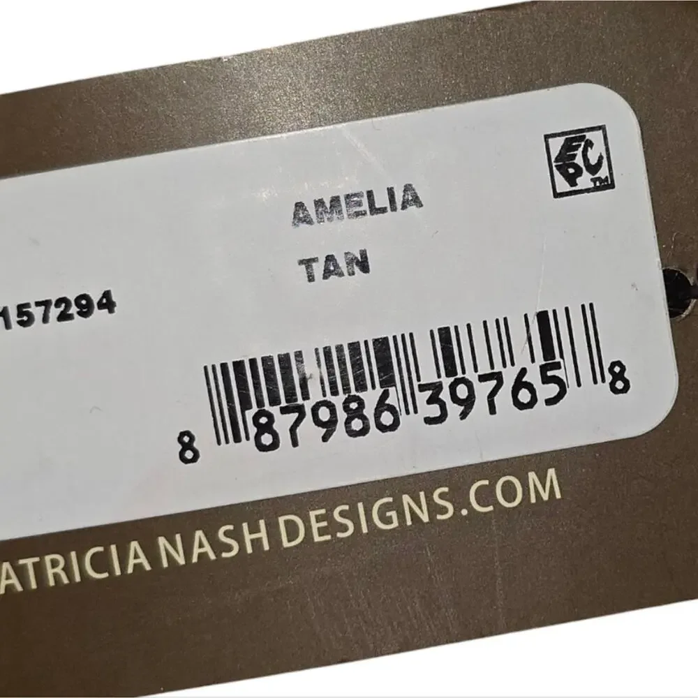Patricia Nash Amelia Tan‎ Tooled Leather Whipstitch Western Belt Small NWT